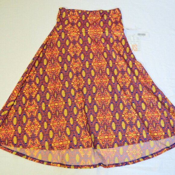 LULAROE Multicolored AZURE High-Low Knee High Maxi - Picture 6 of 7